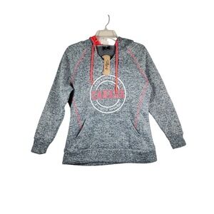 NWT Women L Gray Canada Hoodie Fleece Travel Souvenir Vacation Tourist Hiking